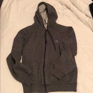 Lacoste Charcoal Grey Men’s Zip Hoodie sz5